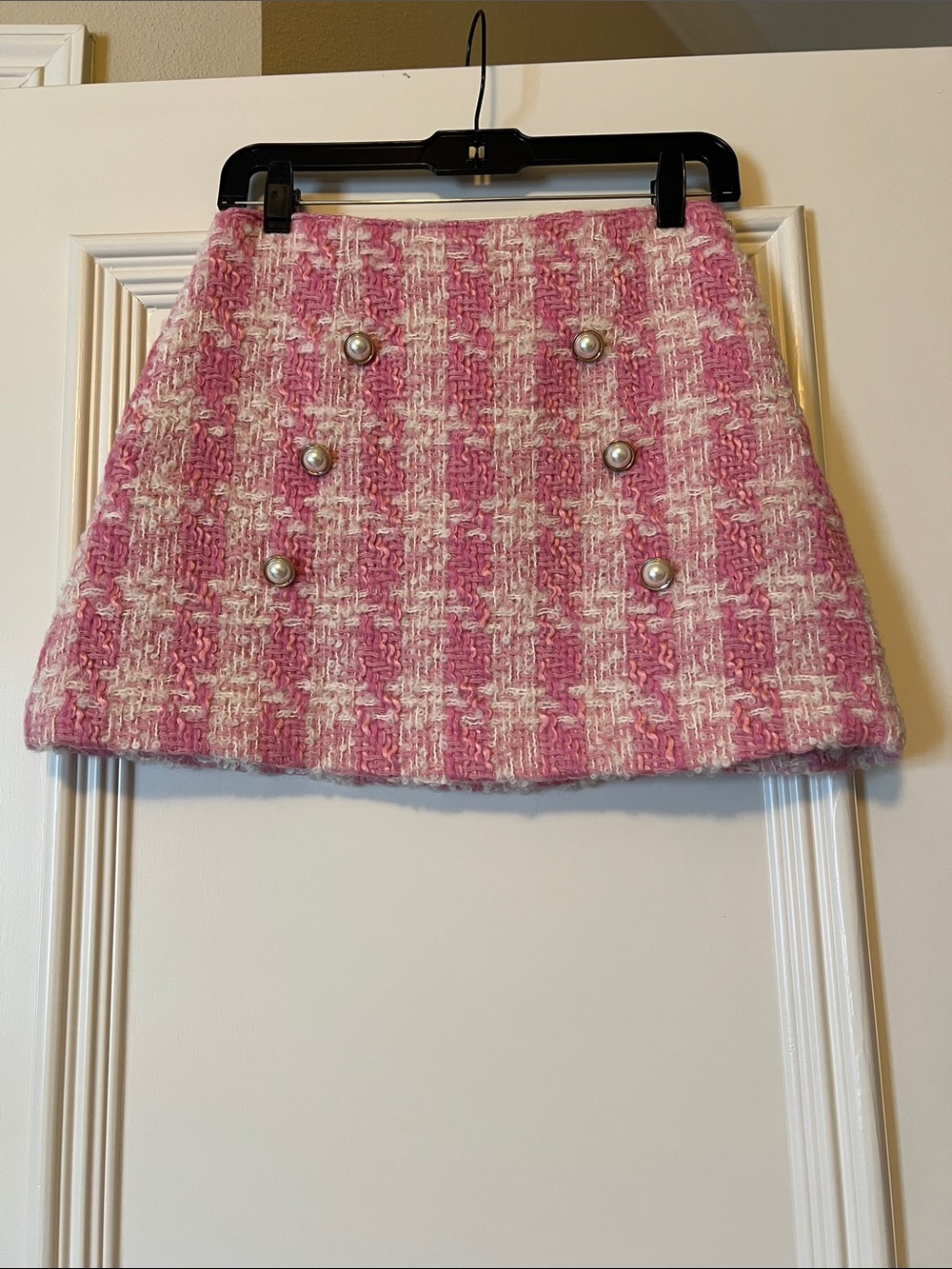 Loveshackfancy tweed skirt.